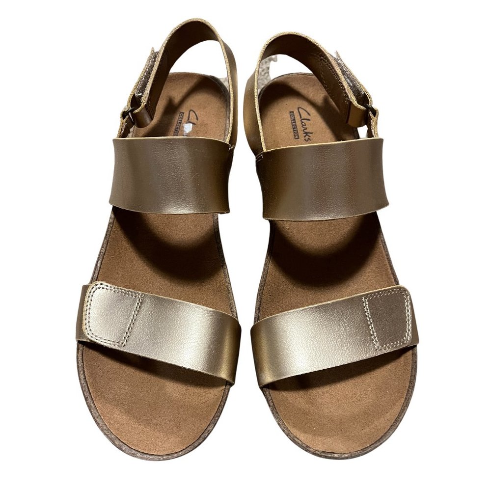 Women's Size 11 Gold Clarks Wedges